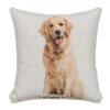 Gobelin-Kissen mit golden Retriever- Hunde-Moitvi. Stoff-Unikate handmade in Germany