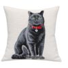Gobelin-Kissen mit schwarzer Katze Blacky. Stoff-Unikate handmade in germany