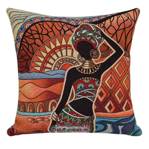 Deko-kissen, Gobelinkissen mit afrikanischen Motiven. Stoff-Unikate handmade in Germany