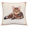 Gobelinkissen mit tigerkaatze. Stoff-Unikate handmade in germany