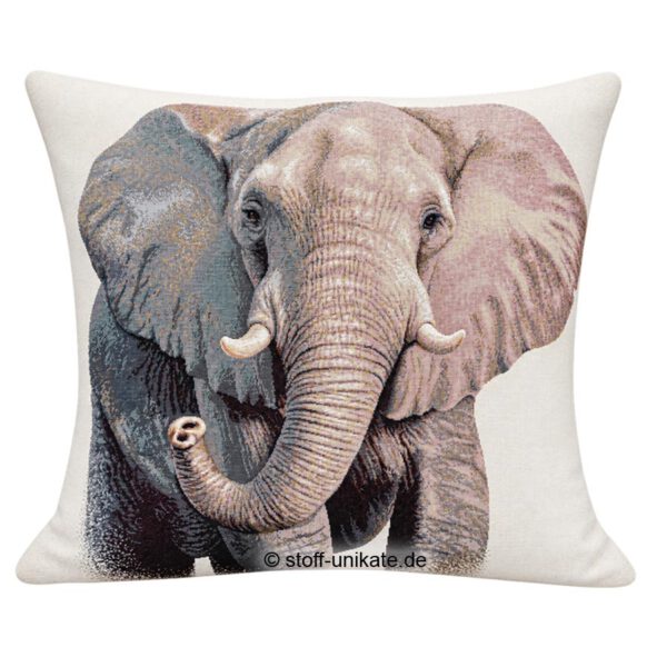 Deko-Kissen mit Elefanten-Motiv. Stoff-Unikate handmade in germany