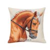 Dekokissen, Gobelin-Kissen mit braunem Reitpferd. Stoff-Unikate handmade in Germany