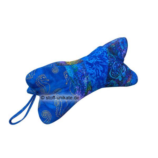 Kleiner reise-Leseknochen mit Seepferchen Crazy Seahorse". Stoff-Unikate handmade in germany