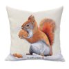 Dekokissen mit Eichhörnchen. Stoff-Unikate handmade in Germany