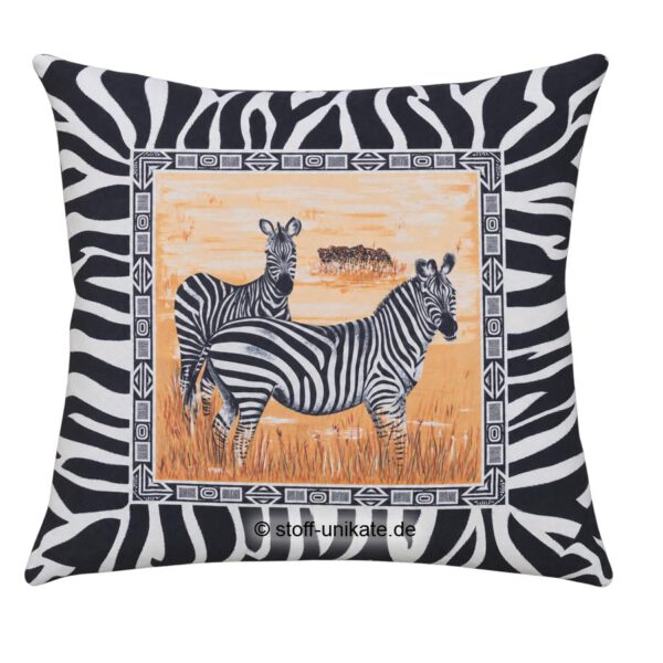 Deko-Kissen mit Zebramotiven. Stoff-Unikate handmade in Germany