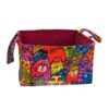 Stoffkorb mit bunten Katzen von Laurel Burch. Stoff-Unikate handmade in Germany