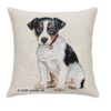 Gobelin-Kissen mit Terrier-Welpen. Hundewelpe. Stoff-Unikate handmade in germany