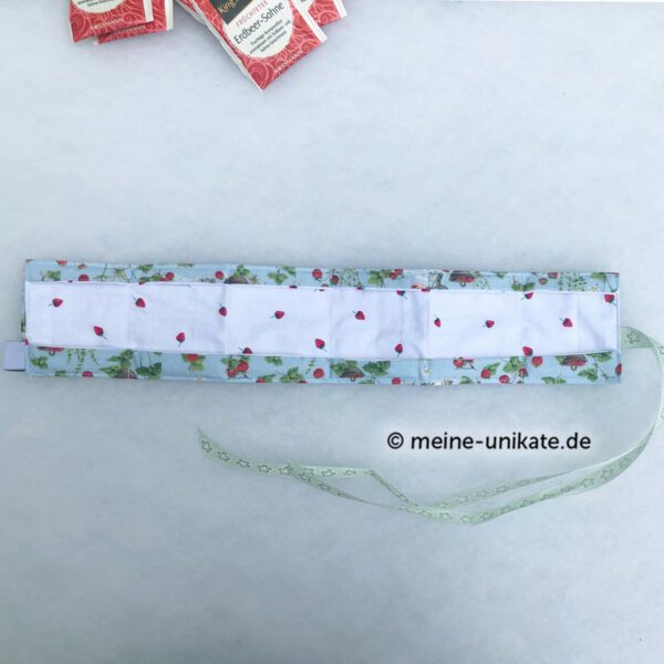 Teeporello passend für sechs Teebeutel. Unikat handmade in Germany