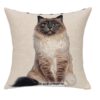 Deko-kissen, Gobelin-Kissen mit Birmakatze. Stoff-Unikate handmade in Germany