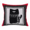 Deko-Kissen, Patchwork-Kissen mit Comic-Katze. Stoff-Unikate handmade in Germany