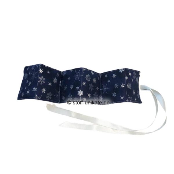 Teebeuteltasche aus Stoff mit weihnachtlichem Sternenhimmel. teeporello für 6 Teebeutel. Stoff-Unikate handmade in Germany