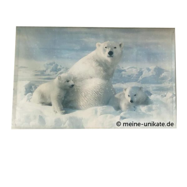 Wandbehang mit Eisbären in Schneelandschaft, Arktis. Unikat handmade in Germany