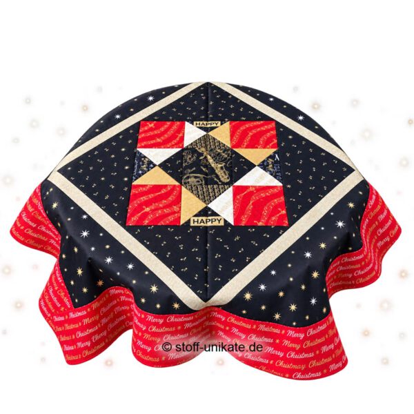 Weihnachtliche Tischdecke im Patchwork-STil- Stoff-Unikate handmade in Germany