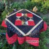 Festliche Mitteldecke zu Weihnachten mit Musiknoten. Stoff-unikate handmade in Germany
