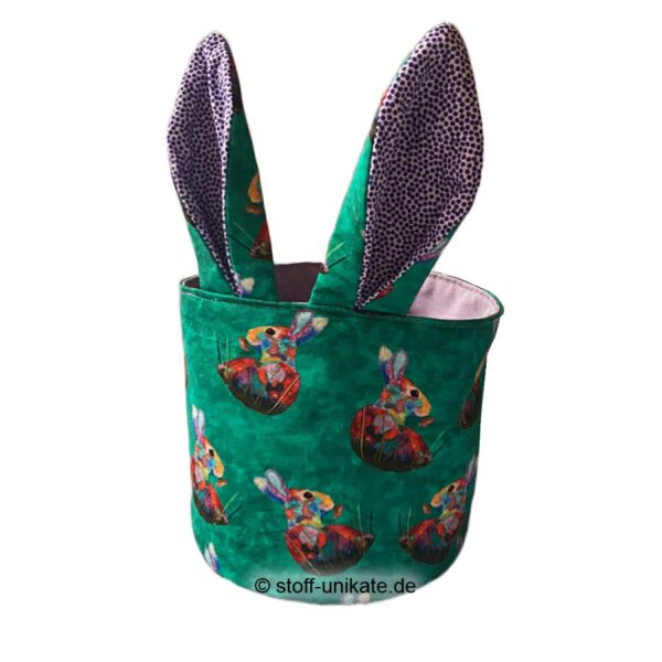 Utensilo, Stoffkorb mit Hasenohren. geschenk zu Ostern. Stoff-Unikate handmade in Germany