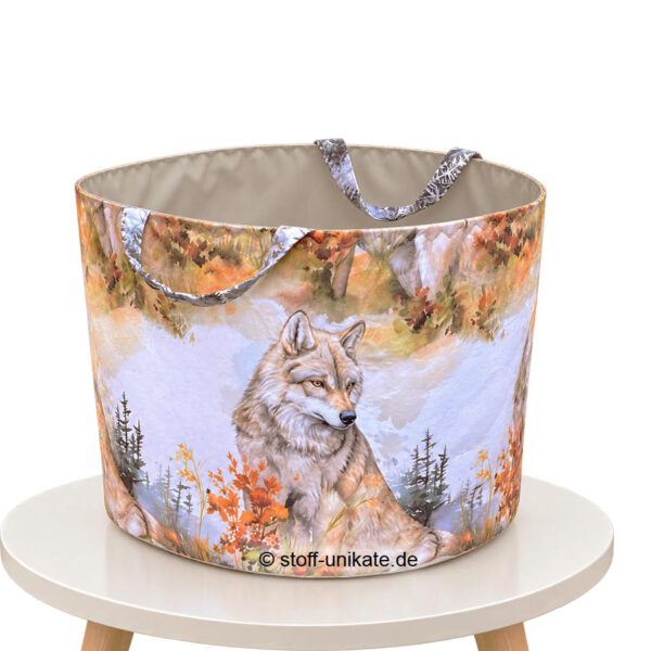 Stoffkorb, Utensilo lonely Wolf. Stoff-Unikate handmade in germany