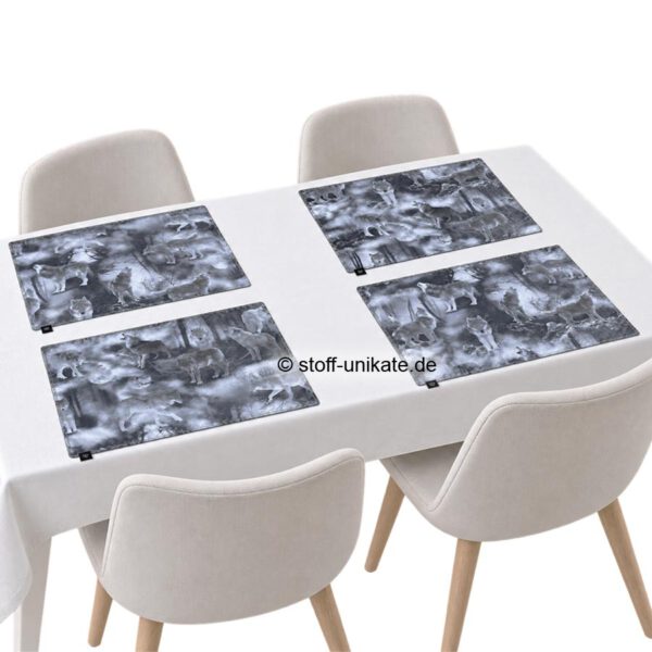 Tischsets, Platzdeckchen<br>"Mystic Wolves" <br>- Varianten - <br>Geschenk für Wolf-Fans