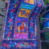 Laurel Burch Bunte Pferde, Tischläufer. Stoff-Unikat handmade in Germany