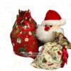 2er Set Geschenksack Frohes Fest. Stoff-Unikate handmade in germany