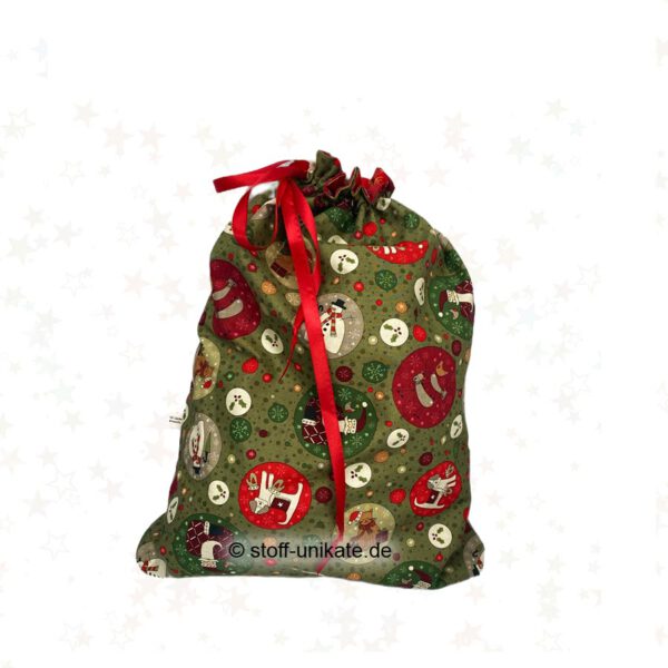 Geschenksack Größe L mit Weihnachtsmotiven. Stoff-Unikate handmade in Germany