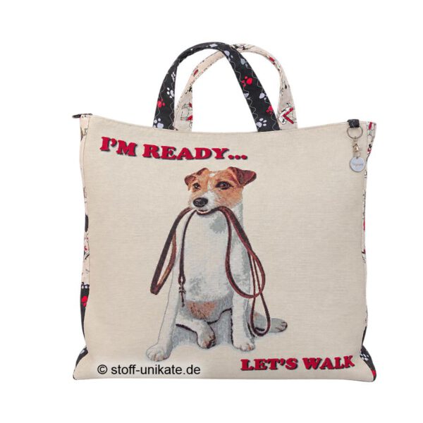 Einkaufstasche, Shopper aus Goblinstoff mit Hundemotiv. Stoff-Unikate handmade in germany