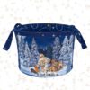 Großer Stoffkorb mit Nikolaus und Hunden. Stoff-Unikate handmade in Germany