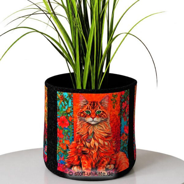 Utensilo, Übertopf mit Katzenmotiven Room Kitten. Stoff-Unikate handmade in germany