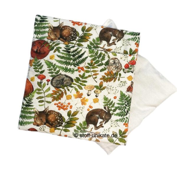 Rapskissen, Körnerkissen <br>Baby-Kissen mit Inlett <br>„Schlafende Tiere" <br> Geschenk für Babys
