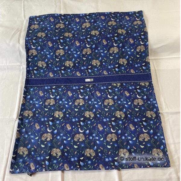 Babytuch, Babydecke mit Nachteulen in dunkelblau. Stoff-Unikat handmade in Germany