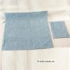 Rückseite von der babydecke mit Flachkissen. Hochwertiger Baumwollplüsch in hellblau. Stoff-Unikat handmade in Germany