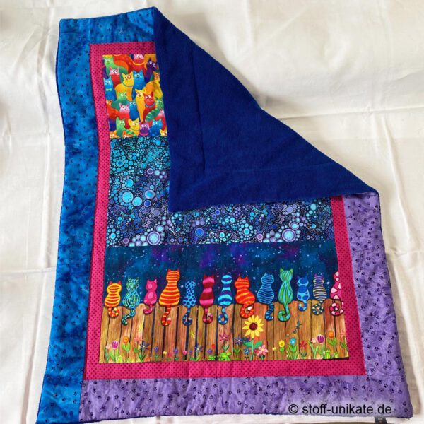 Babydecke bunte Katzen. Stoff-Unikat handmade with Love in Deutschland