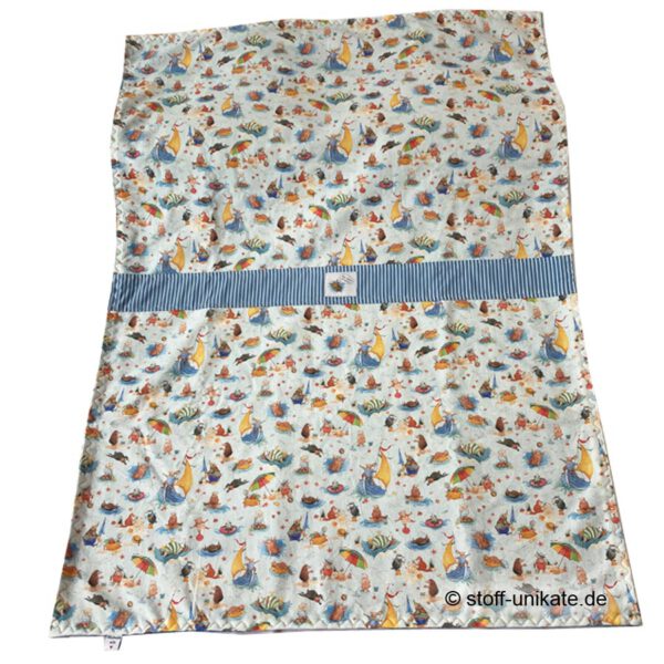 Babytuch, 2-lagige Babydecke mit Strandmotiven von acufactum. Stoff-Unikat handmade in Germany