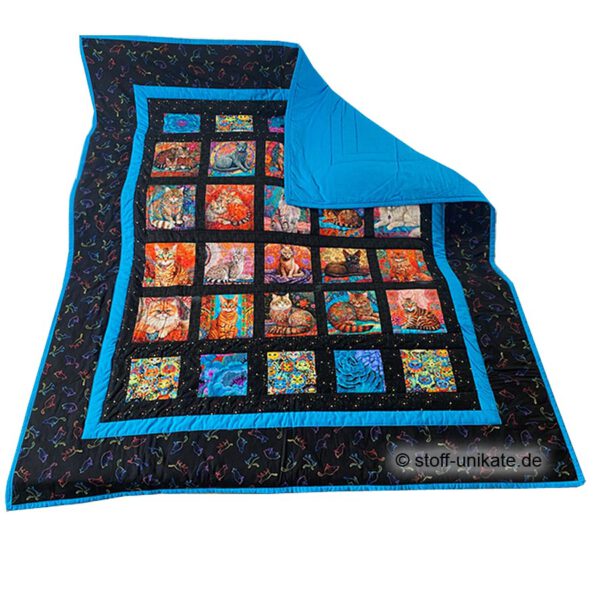Hochwertige Quiltdecke, Kuscheldecke genäht aus hochwertigen Baumwollstoffen in Kombination ,mit einem Fleece (innen abgefüttert). Stoff-Unikat handmade in Germany