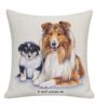 Deko-kissen, Gobelin-Kissen mit Collies, Hundemotiven. Stoff-Unikate handmade in Germany