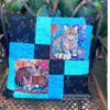 Deko-Kissen, Künstlerkissen "Colourful Cats" in Regenbogenfarben. genäht aus hochwertigen Baumwollstoffen und Katzenmotiven. Stoff-unikat handmade in Germany