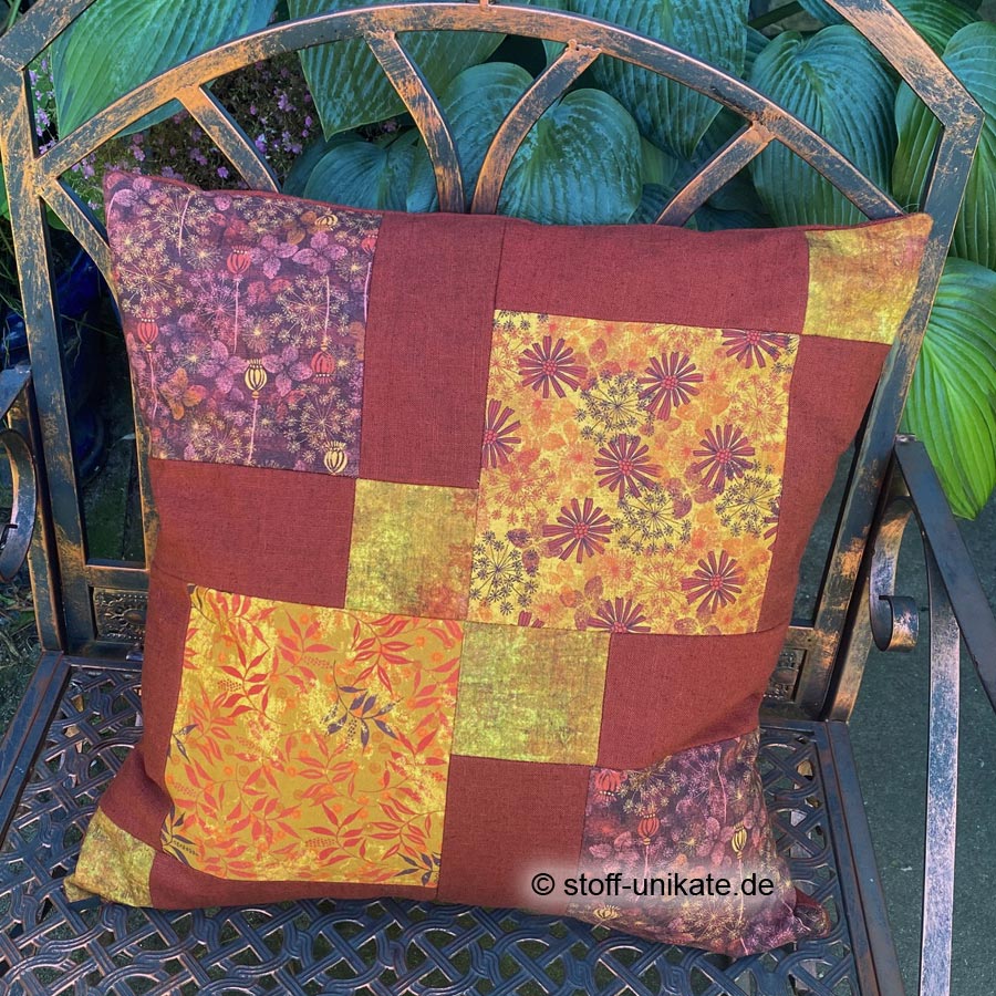 Dekokissen, Motivkissen mit Mohnblumen aus der Serie Herbstzauber