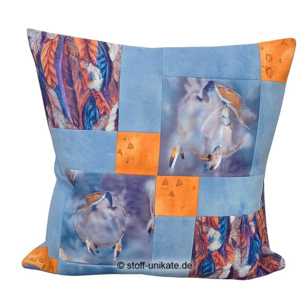 Spirit of the Wolf Dekokissen mit Wolfsmotiv. Stoff-Unikate handmade in germany
