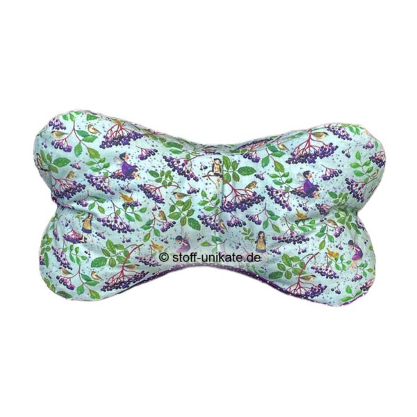 Leseknochen mit Holunder-Elfe. Stoff-Unikate handmade in Germany