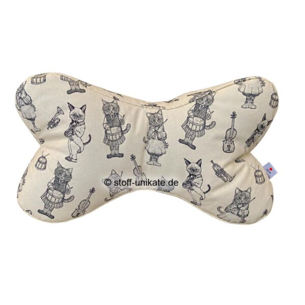 Leseknochen mit musizierenden Katzen. Stoff-Unikate handmade in germany
