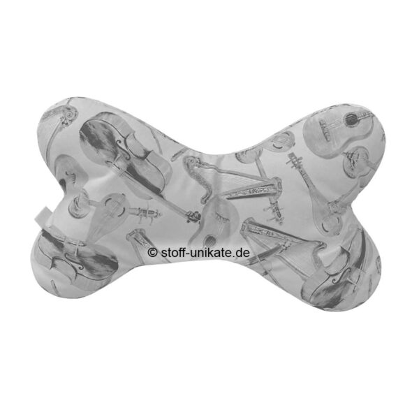 Leseknochen mit Geigen und Instrumenten. Stoff-Unikate handmade in Germany