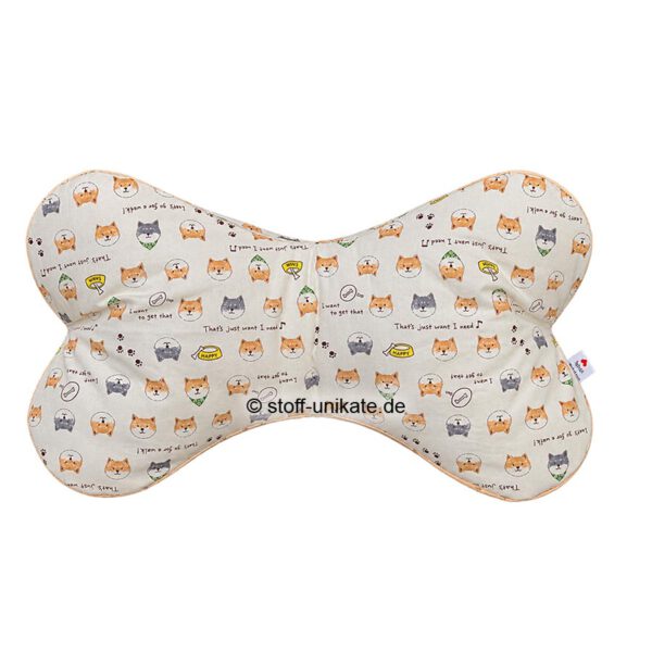 Leseknochen mit Shiba-Inu-Hundemotiven. Stoff-Unikate handmade in Germany