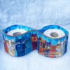 Klorrollenhalter passend für zwei Toilettenpapierrollen. genäht aus reiner baumwolle mit Katzenmotiven von Laurel Burch. Stoff-Unikate handmade in germany