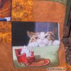 Dekokissen mit Katzenmotiven aus der Serie Bücherkatzen. Stoff-Unikate handmade in Germany