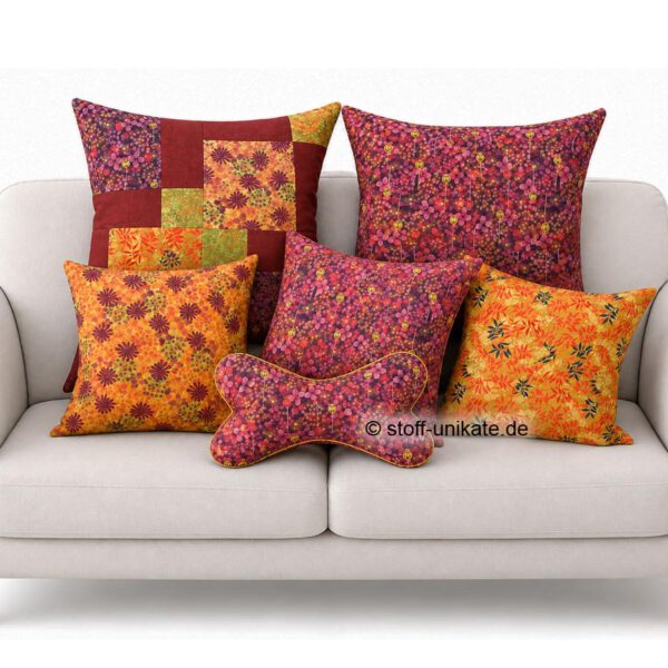 Dekokissen und Leseknochen Herbstzauber. Stoff-Unikate handmade in Germany