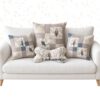 Deko-Kissen Serie Schnee-Eulen. Stoff-Unikate handmade in Germany