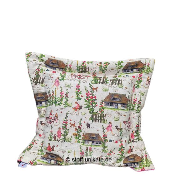 Duft-Kissen & Kissenbezug, <br>gefülltes Innenkissen mit <br>Lavendel & Rosenblüten<br>„Flower Girl" <br>Geschenk zum Entspannen