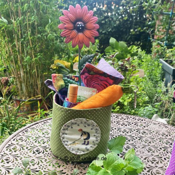 Geschenk-Sets: Stoffkörbe, <br>Utensilos + Zubehör <br>Serie „Gartenzeit mit <br>Lea, Leo, Lisa & Lotta” <br>- Varianten zur Auswahl- – Bild 5