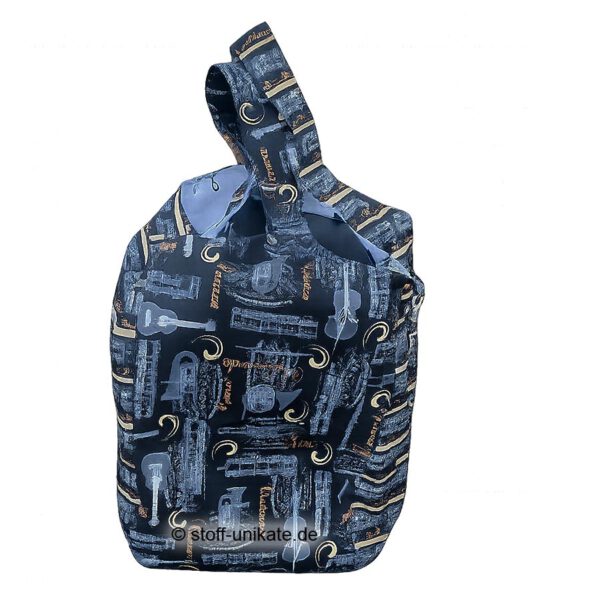 Jumbotasche- XXL-Platzwunder mit Musiknoten. Stoff-Unikate handmade in Germany