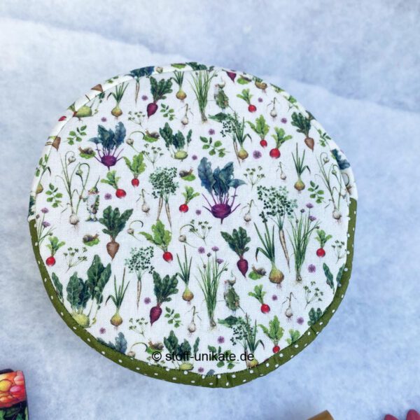 Bodenansicht von den Utensilos Gartenzeit. Stoff-Unikate handmade in Germany