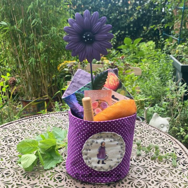 Geschenkset Gartenzeit mit Utensilo und Zubehör. Stoff-Unikate handmade in Germany